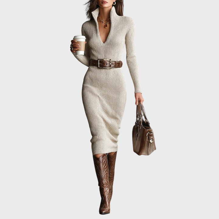 Valeri | Elegantní přiléhavé šaty s páskem