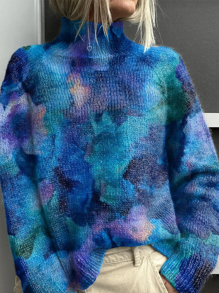 Abstraktní akvarelový květinový vzor, pletený rolák