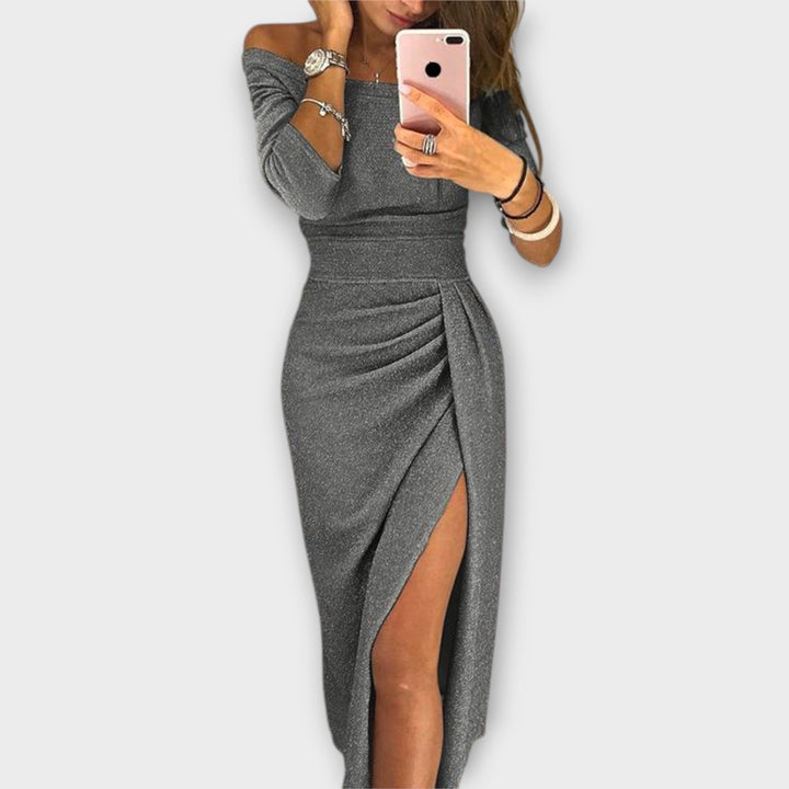 Lena - Elegantní Off-Shoulder Šaty