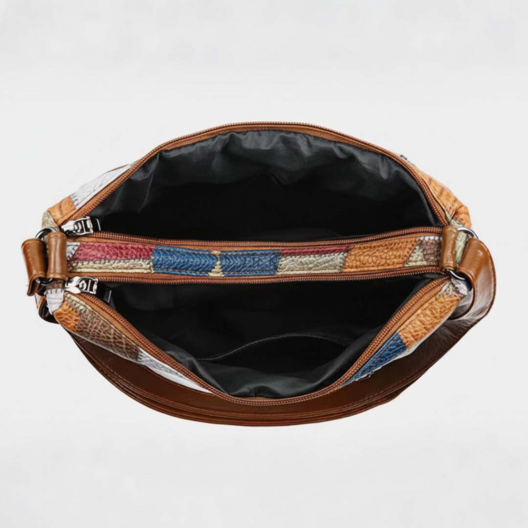 Mirela™ | Mozaiková kožená kabelka