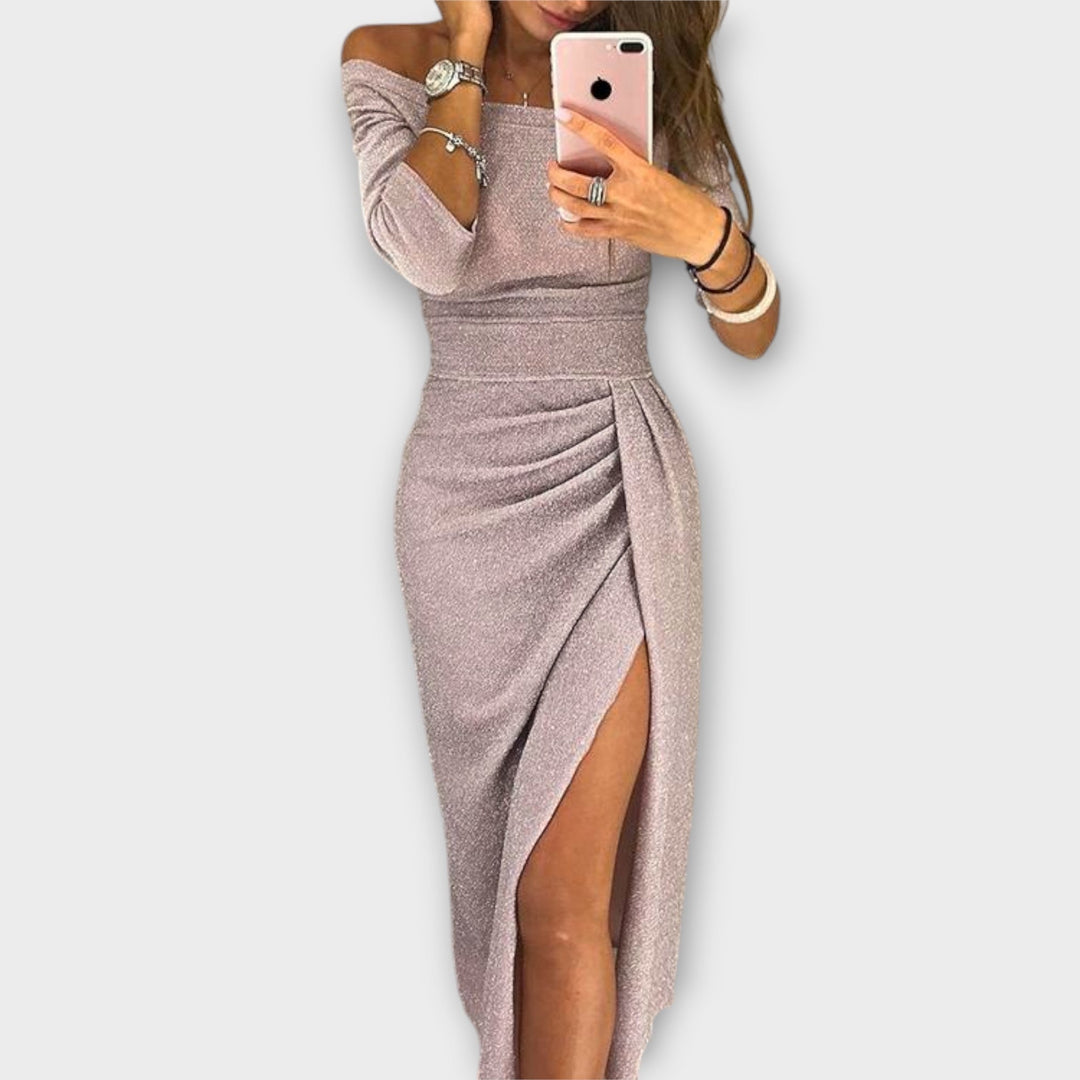 Lena - Elegantní Off-Shoulder Šaty