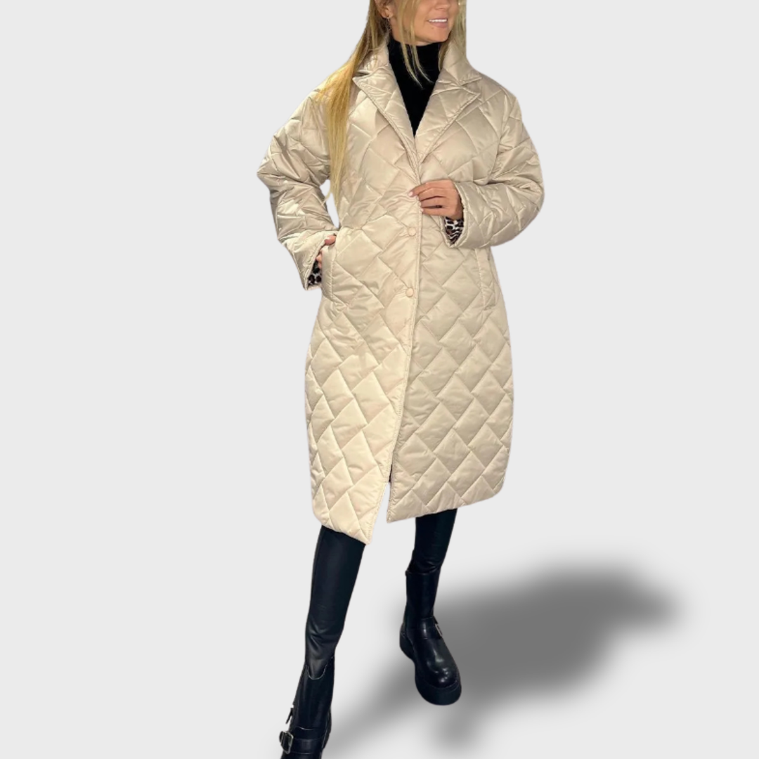 Ofira – Oboustranný prošívaný kabát s leopardí podšívkou