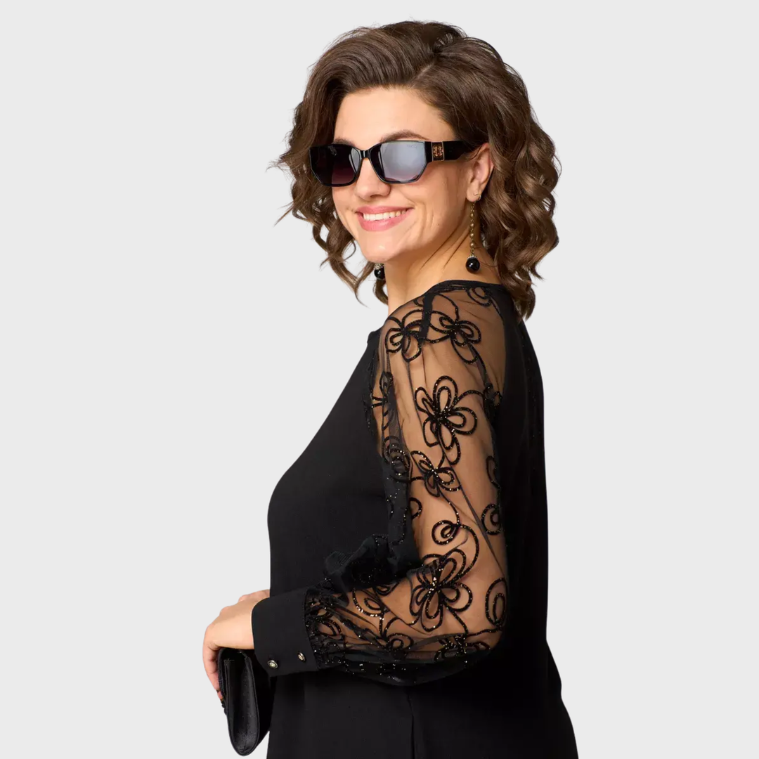 Barbara | Elegantní černé sexy krajkové šaty