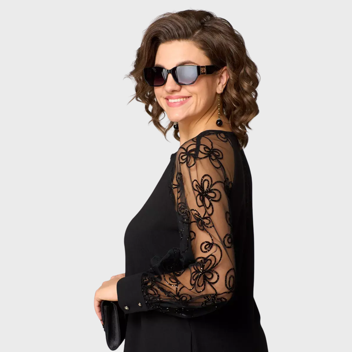 Barbara | Elegantní černé sexy krajkové šaty