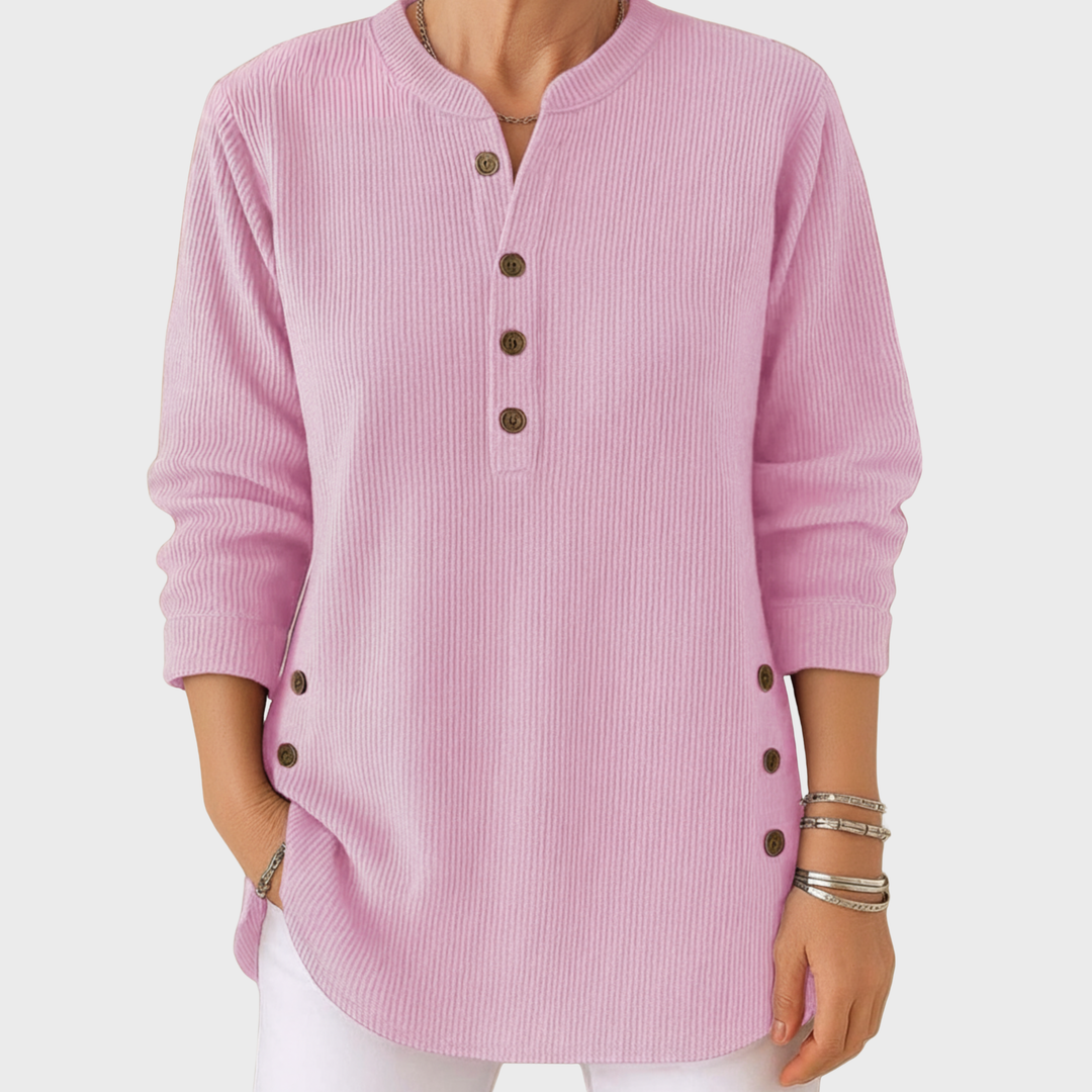 Élise | Jednobarevný pletený svetr s dlouhým rukávem