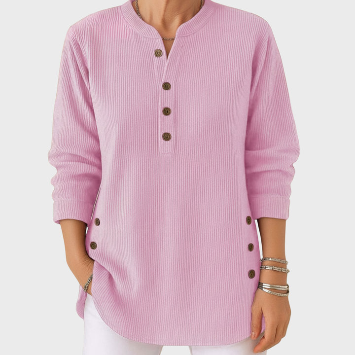 Élise | Jednobarevný pletený svetr s dlouhým rukávem