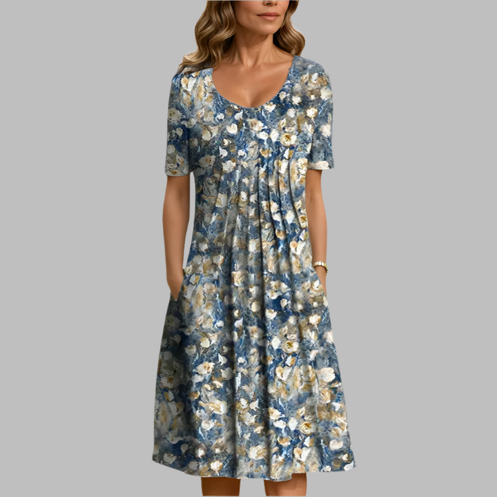 Marielle – Letní šaty s květinovým vzorem a kapsami