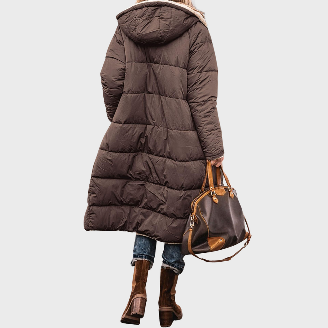 Johna | Luxusní oboustranný kabát se sherpa podšívkou