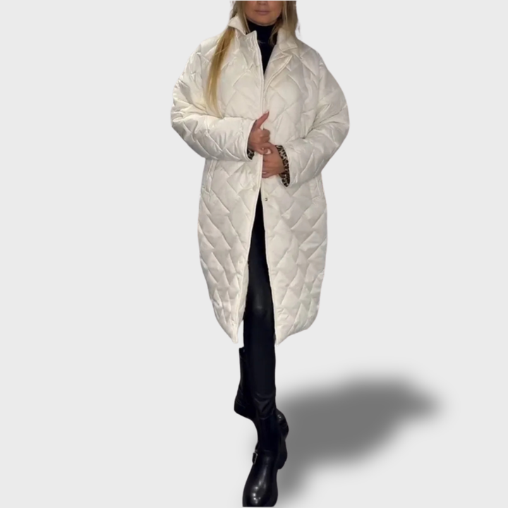 Ofira – Oboustranný prošívaný kabát s leopardí podšívkou