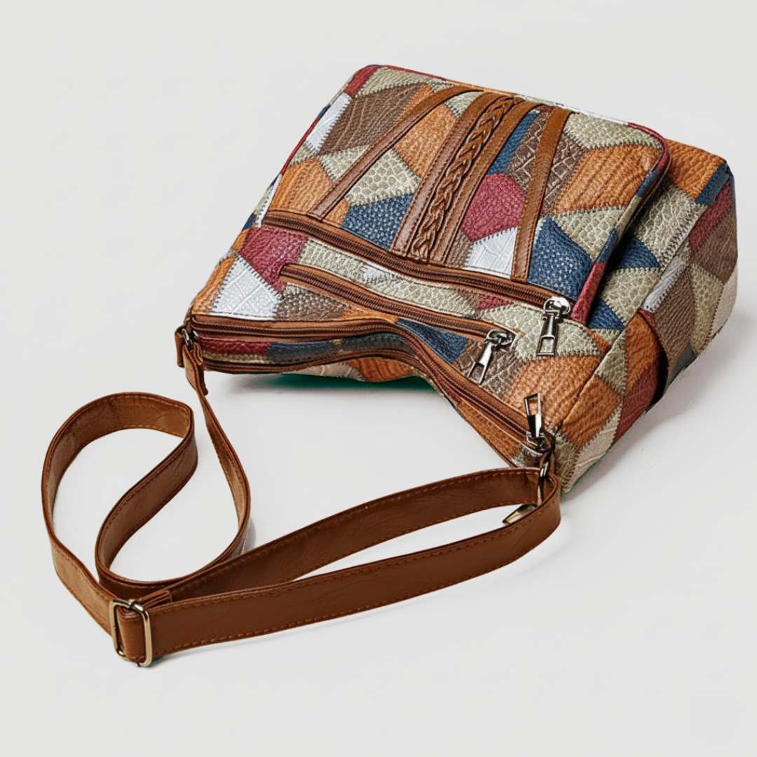 Mirela™ | Mozaiková kožená kabelka