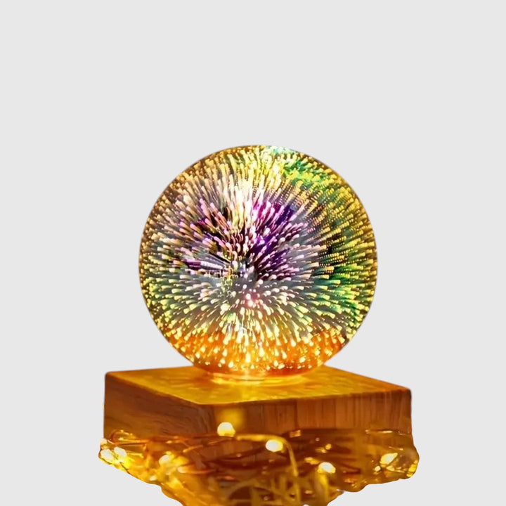 3D Křišťálová Lampa s Efektem Ohňostroje