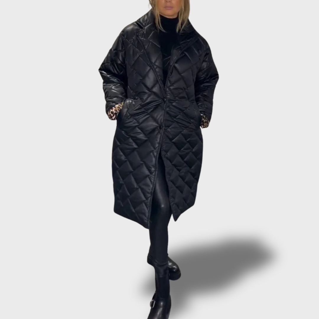 Ofira – Oboustranný prošívaný kabát s leopardí podšívkou