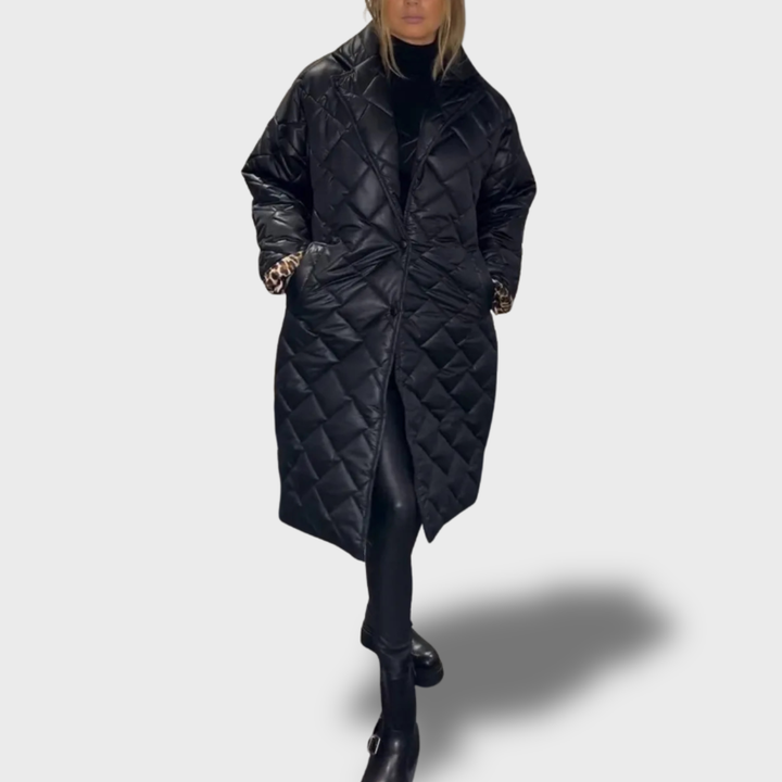 Ofira – Oboustranný prošívaný kabát s leopardí podšívkou