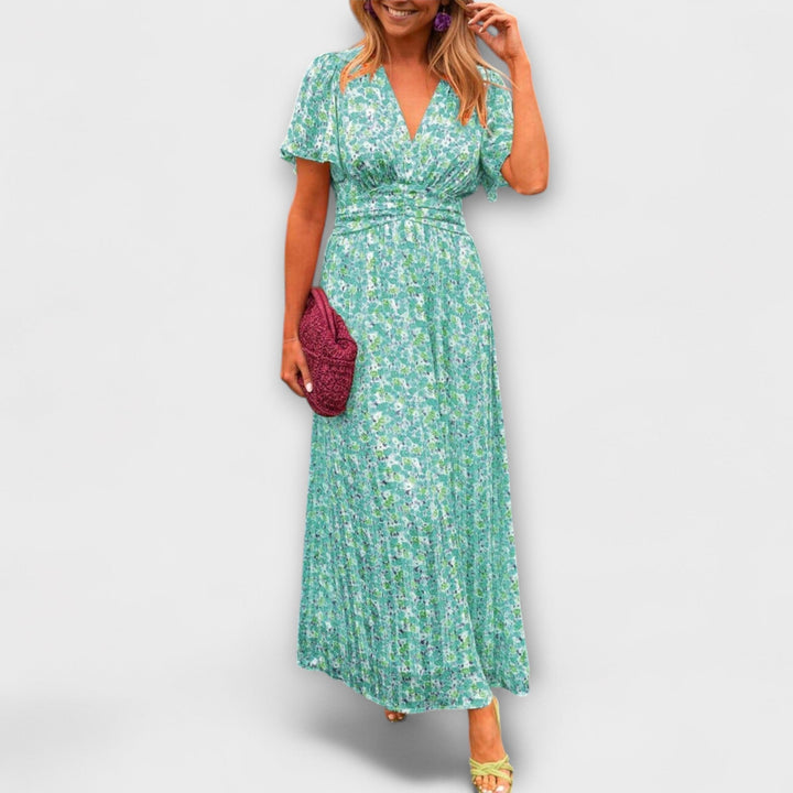 Sandra - Elegantní Maxi Šaty s V výstřihem