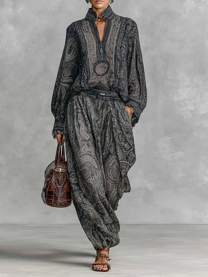 Mira | Vintage paisley košile s dlouhým rukávem