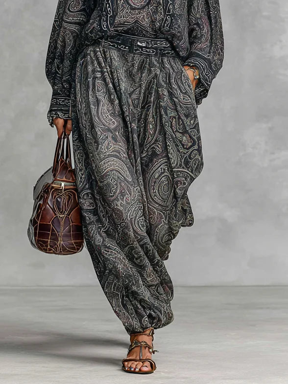 Mira | Vintage paisley košile s dlouhým rukávem